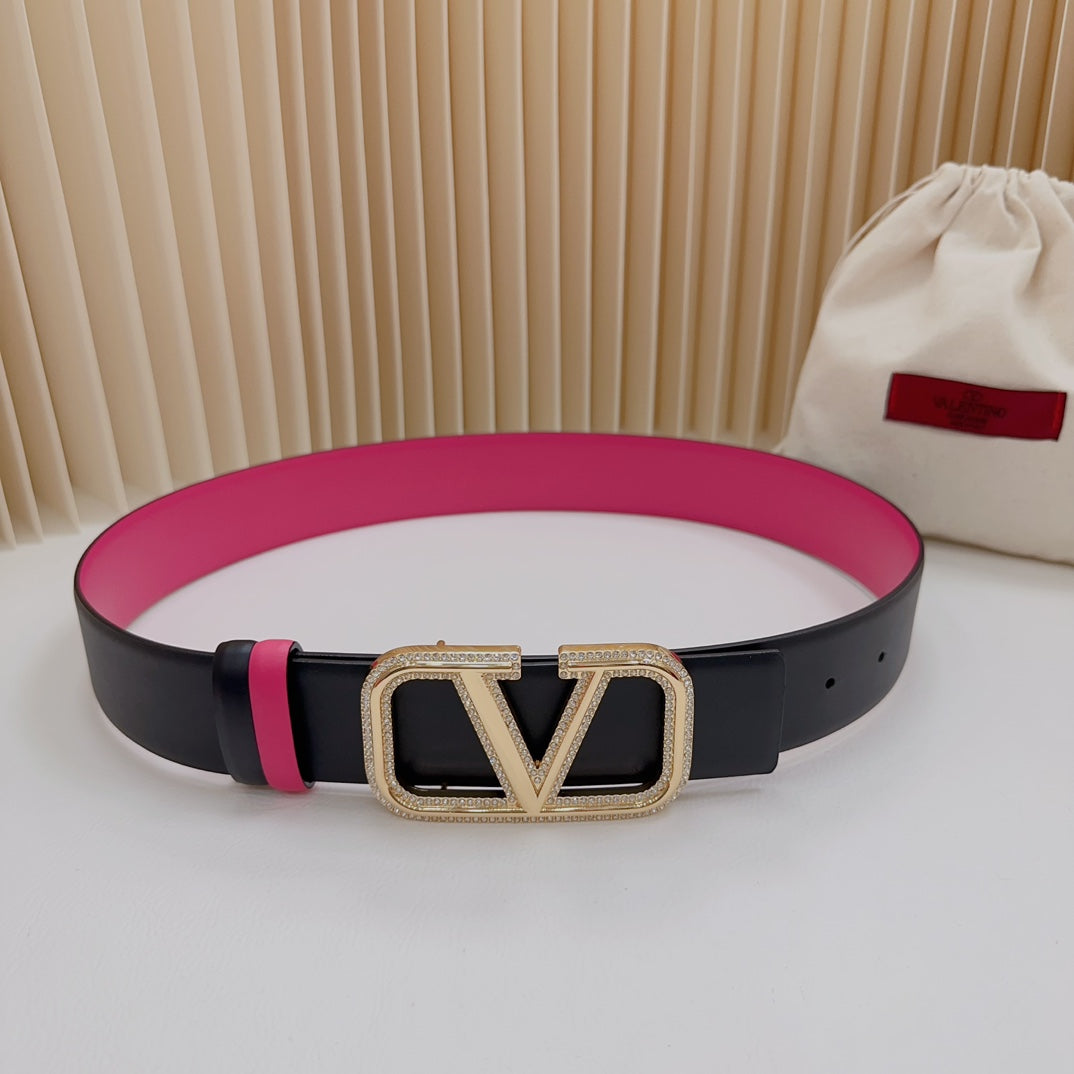 Valentino Garavani   vlogo signature belt in glossy calfskin 40mm