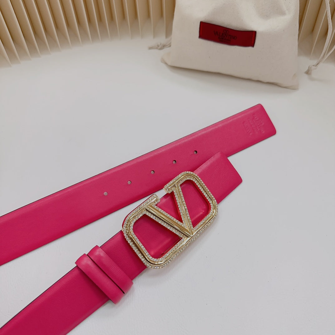 Valentino Garavani   vlogo signature belt in glossy calfskin 40mm