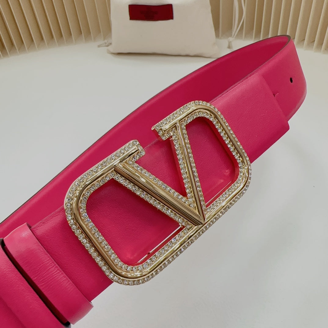 Valentino Garavani   vlogo signature belt in glossy calfskin 40mm