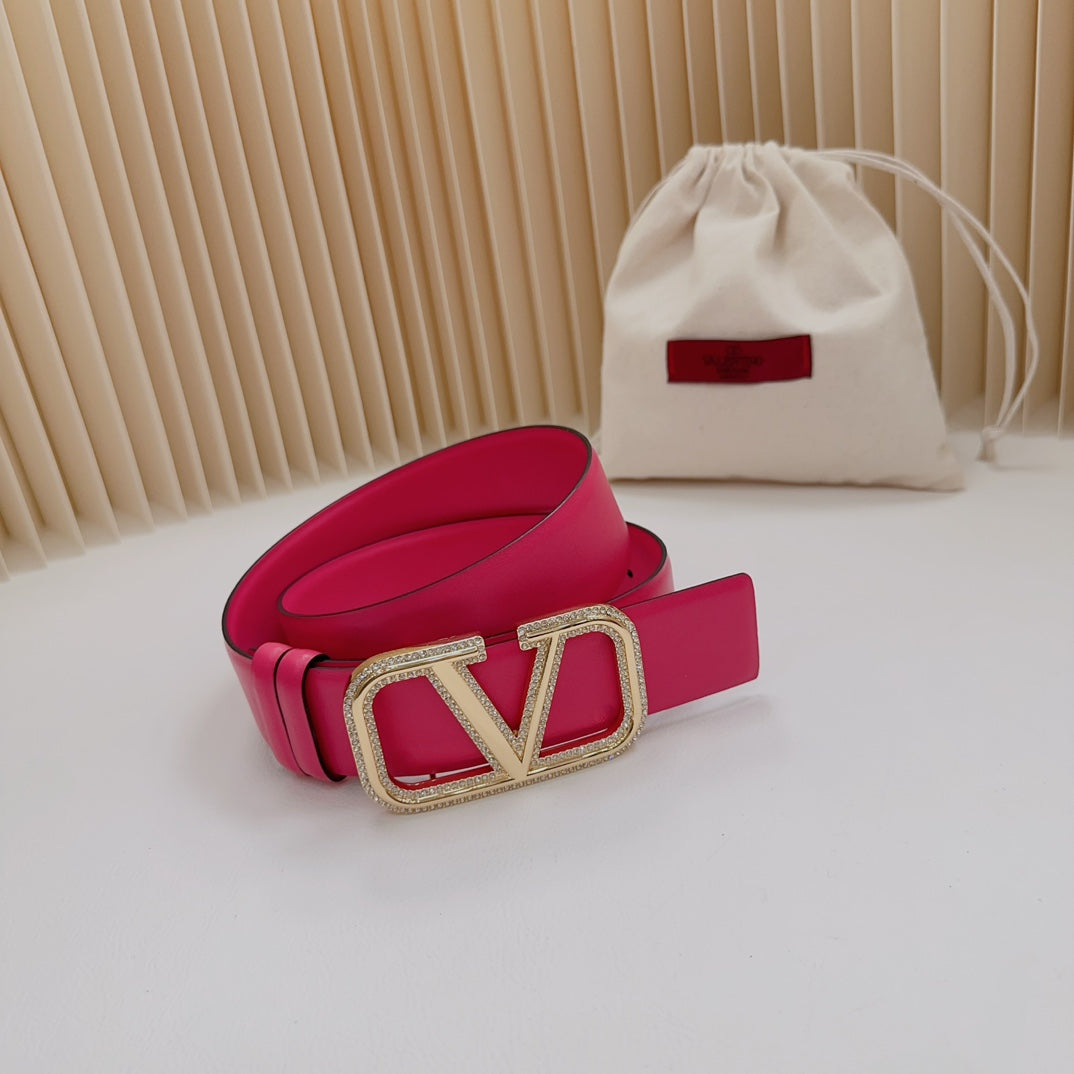 Valentino Garavani   vlogo signature belt in glossy calfskin 40mm