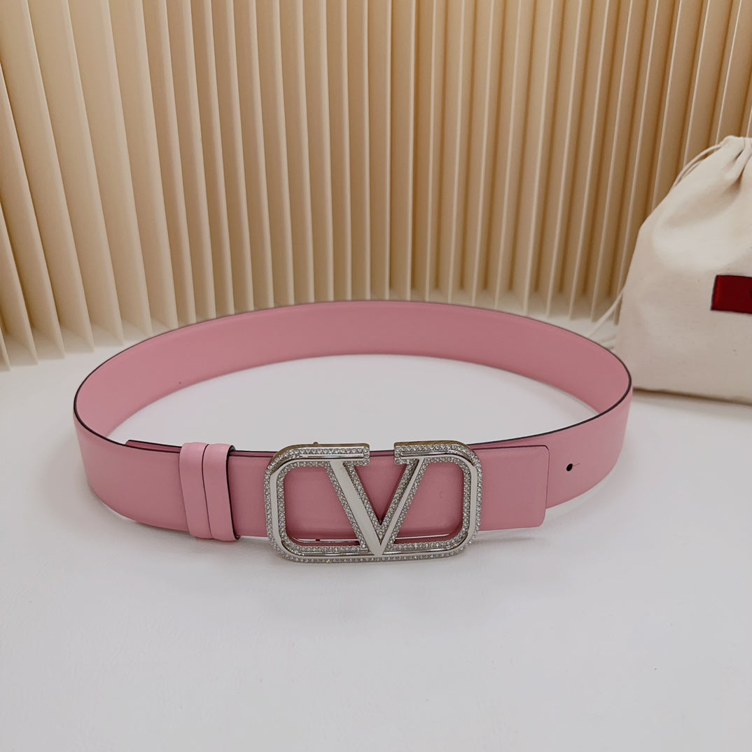 VALENTINO GARAVANI   Vlogo Signature Belt In Glossy Calfskin 40mm