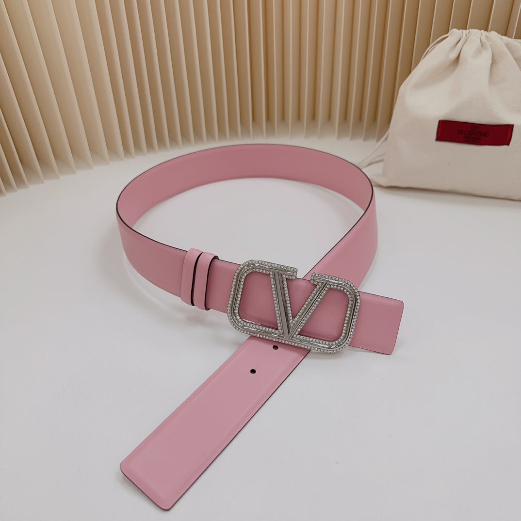 VALENTINO GARAVANI   Vlogo Signature Belt In Glossy Calfskin 40mm