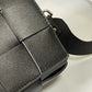 B-ottega Veneta Women Cassette Intreccio Leather Cross-Body Bag-Black