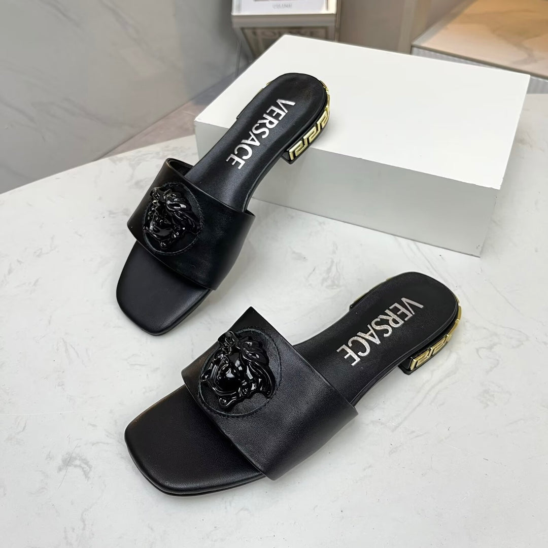 Versace Medusa-plaque leather sandals