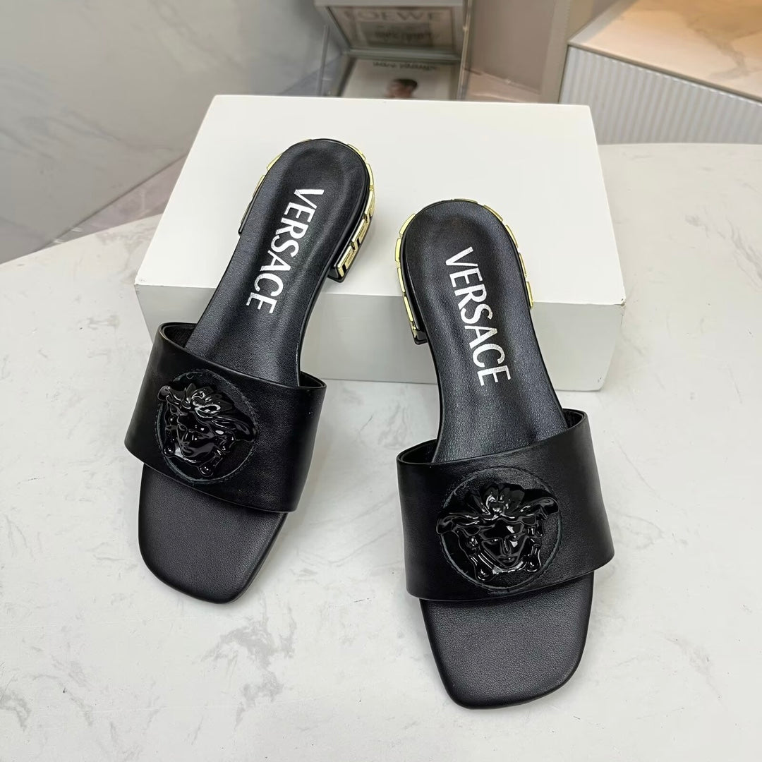 Versace Medusa-plaque leather sandals