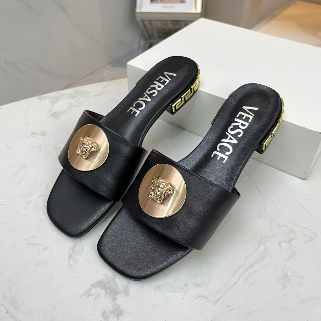 Versace Medusa-plaque leather sandals