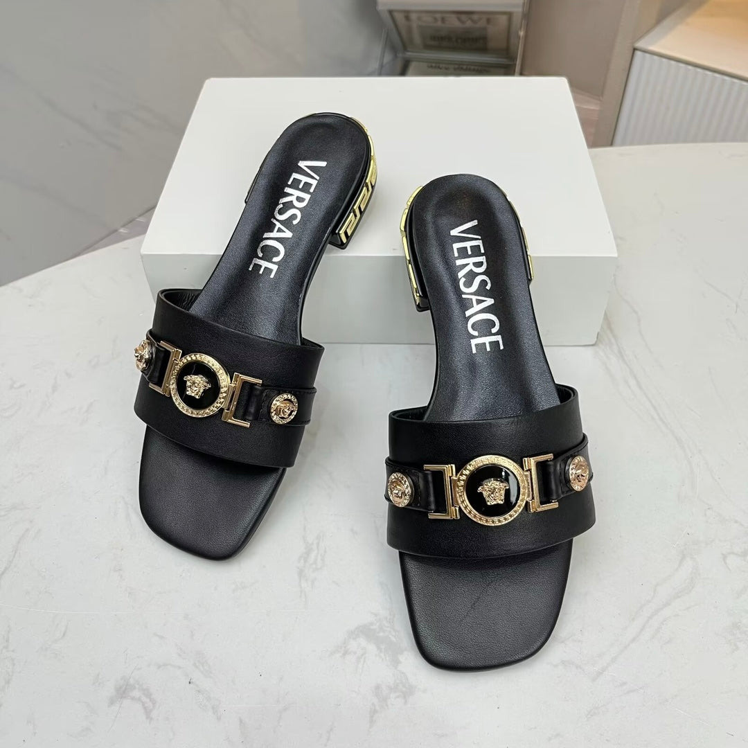 VERSACE SATIN SLIDES