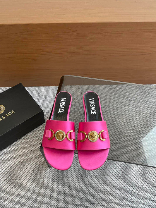 VERSACE SATIN SLIDES