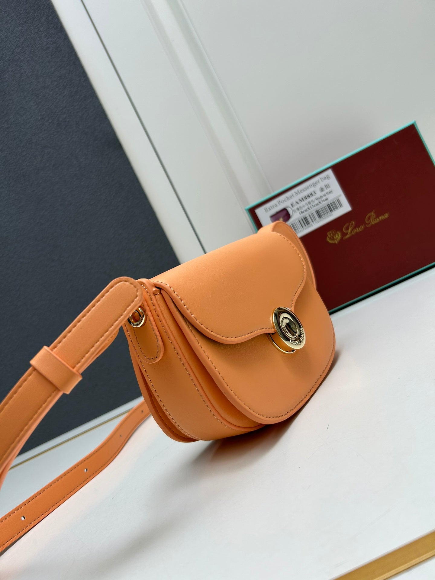 Loro Piana  ghiera mini leather crossbody bag - lotus root