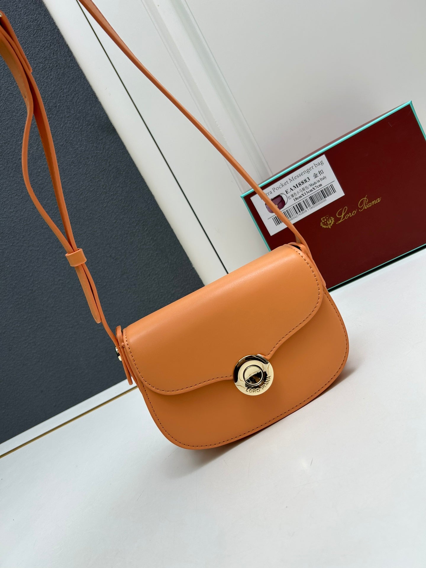 Loro Piana  ghiera mini leather crossbody bag - lotus root