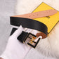 Genuine Fendi Leather Men's Fashion Belt - Steel Buckle, 4.0cm Width, Cowhide Waistband