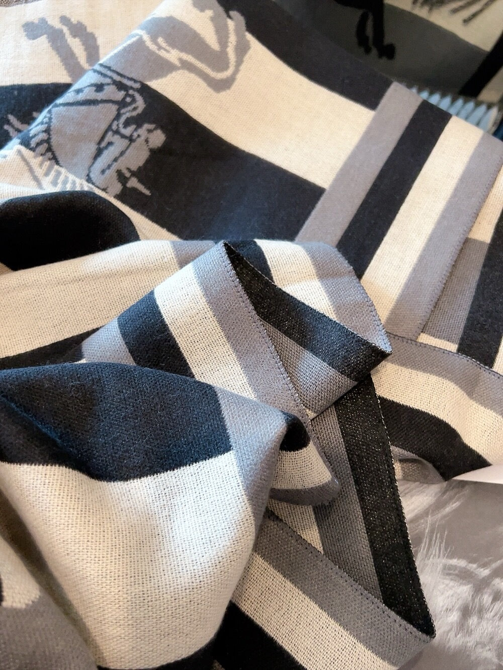 Burberry Lightweight Giant Check Wool & Silk Scarf