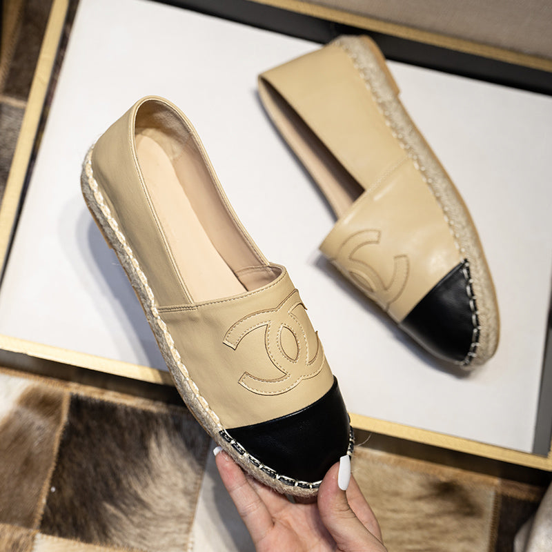 Classic Lambskin Black Chanel Espadrilles SHOE