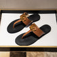 Gucci Leather GG Marmont Thong Sandals- SHOE