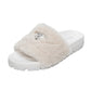 PRA-DA Slide Slippers In Pink Quilted Shearling Shoe