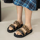 Louis Vuitton Women's Paseo Flat Comfort Slide Sandals Printed Calf Hair- SHOE