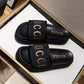 Gucci Platform Slides Women GG Supreme Sheepskin Gold- SHOE