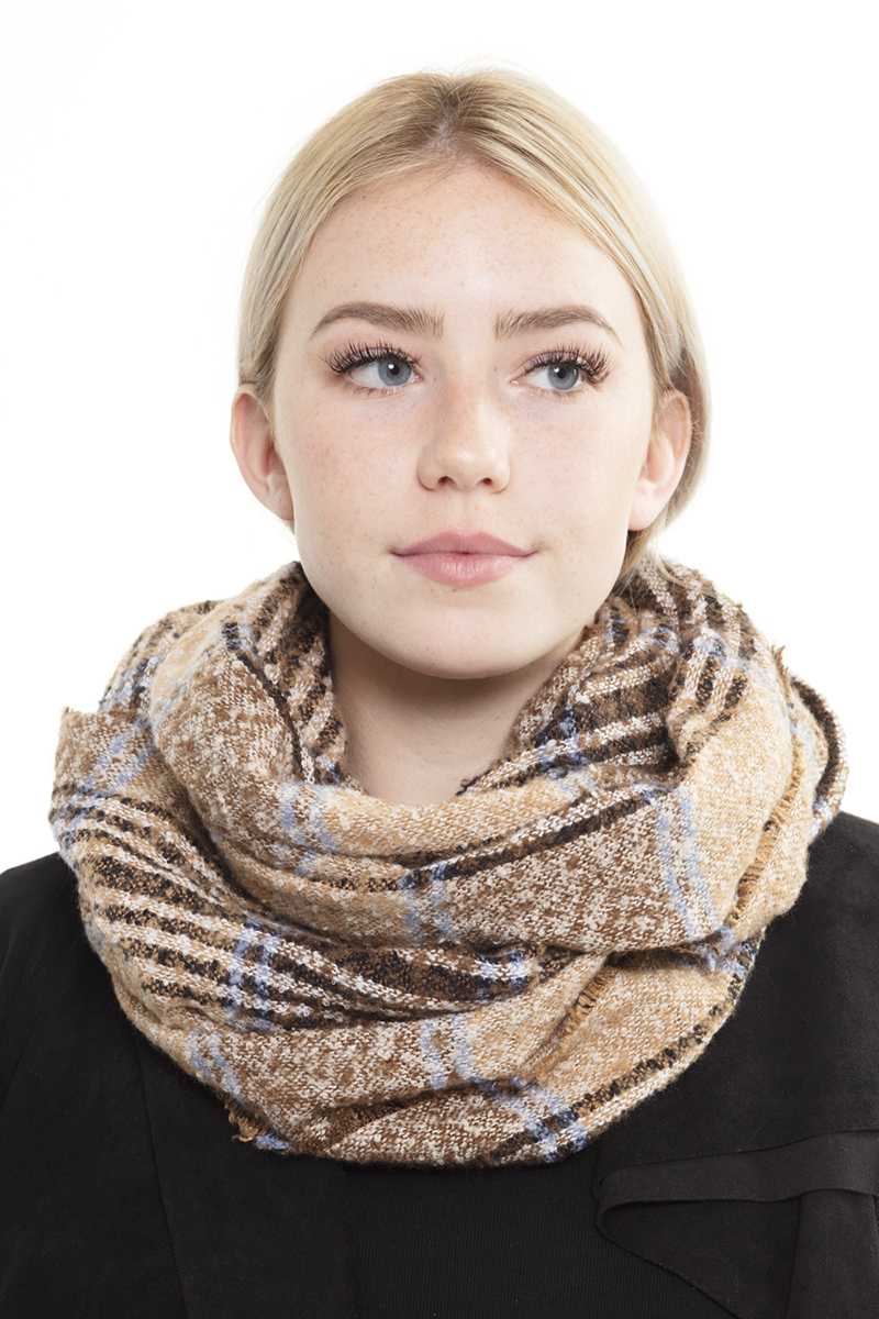 Multi Plaid Infinity Scarf