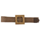 Fashion Square Straw Buckle Belt