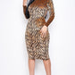 Burnout velvet long sleeve open back mid length dress with back zipper