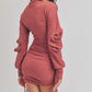 Solid Color Mock Neck Mini Bodycon Dress