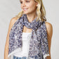 Flower Print Chiffon Scarf