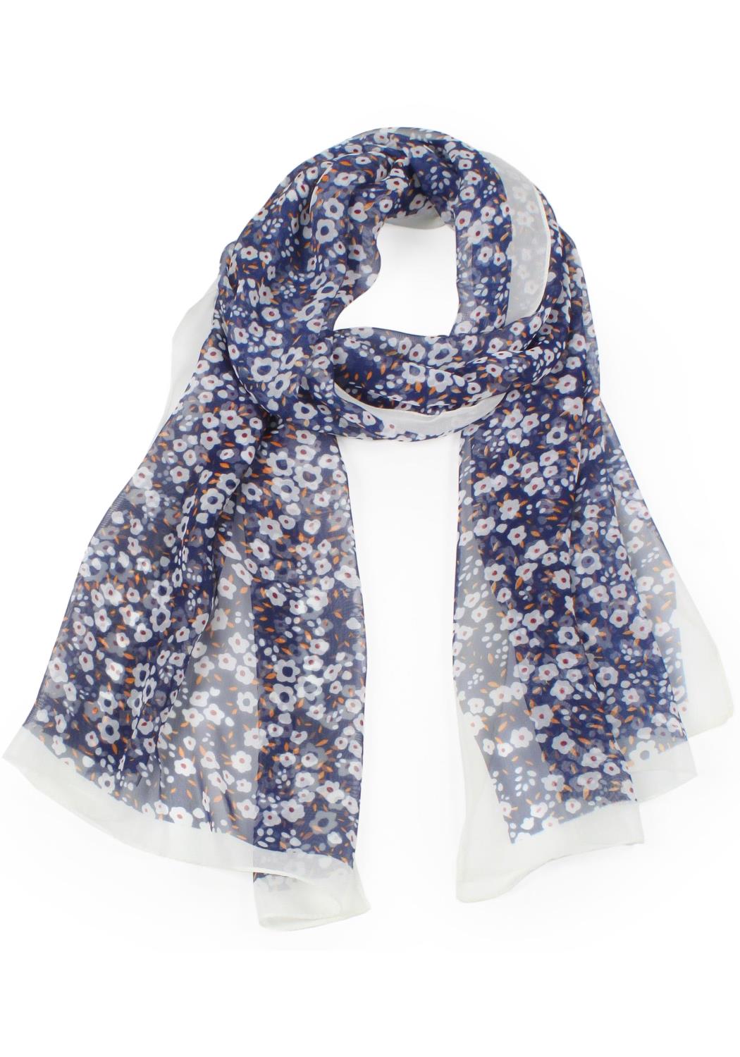 Flower Print Chiffon Scarf