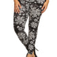 Plus Size Abstract Print, Full Length Leggings In A Slim Fitting Style With A Banded High Waist