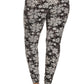 Plus Size Abstract Print, Full Length Leggings In A Slim Fitting Style With A Banded High Waist