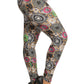 Plus Size Abstract Print, Full Length Leggings In A Slim Fitting Style With A Banded High Waist