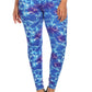 Plus Size Lightning Bolt Print, Full Length Leggings In A Slim Fitting Style With A Banded High Waist