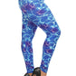 Plus Size Lightning Bolt Print, Full Length Leggings In A Slim Fitting Style With A Banded High Waist