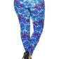 Plus Size Lightning Bolt Print, Full Length Leggings In A Slim Fitting Style With A Banded High Waist