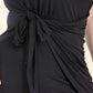 Plus Size Solid Wrap Front Tie Side Short Sleeve Mini Dress