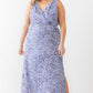 Plus Lavender Paisley Wrap V-neck Sleeveless Midi Dress