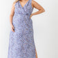 Plus Lavender Paisley Wrap V-neck Sleeveless Midi Dress