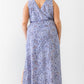 Plus Lavender Paisley Wrap V-neck Sleeveless Midi Dress