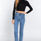 Long Slv Turtle Neck Rib Crop Knit Top