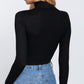 Long Slv Turtle Neck Rib Crop Knit Top