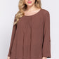 3/4 Roll Up Slv Pleated Blouse