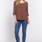 3/4 Roll Up Slv Pleated Blouse