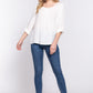 3/4 Roll Up Slv Pleated Blouse