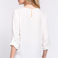 3/4 Roll Up Slv Pleated Blouse