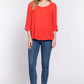 3/4 Roll Up Slv Pleated Blouse