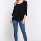 3/4 Roll Up Slv Pleated Blouse