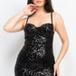 Sequin-studded Sweetheart Bodycon Dress