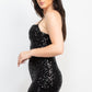 Sequin-studded Sweetheart Bodycon Dress