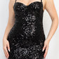 Sequin-studded Sweetheart Bodycon Dress