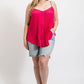 Pleated Tank Top With Adjustable Strap