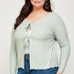 Solid Ribbed Pointelle Cardigan